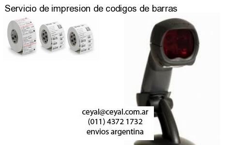 Servicio de impresion de codigos de barras