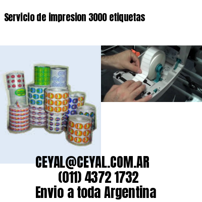 Servicio de impresion 3000 etiquetas