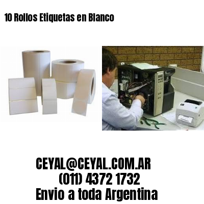10 Rollos Etiquetas en Blanco