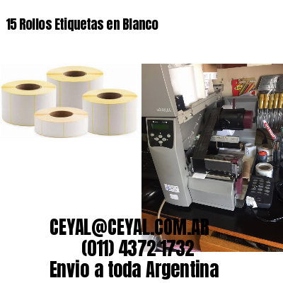 15 Rollos Etiquetas en Blanco