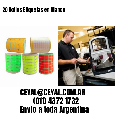 20 Rollos Etiquetas en Blanco
