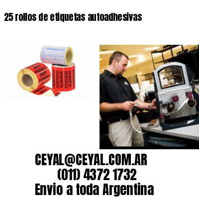 25 rollos de etiquetas autoadhesivas
