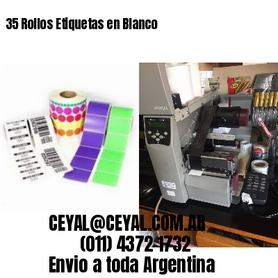 35 Rollos Etiquetas en Blanco