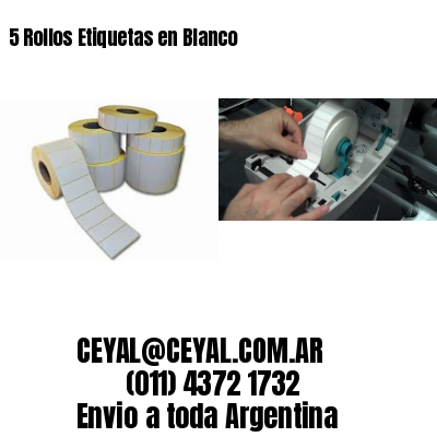 5 Rollos Etiquetas en Blanco