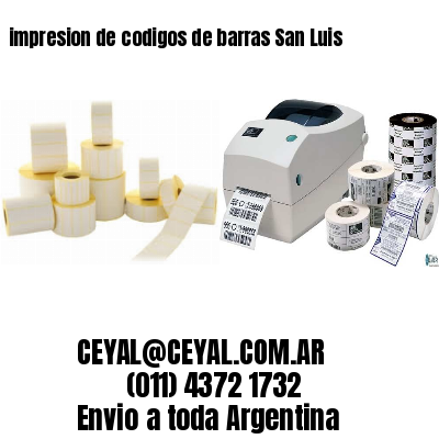 impresion de codigos de barras San Luis