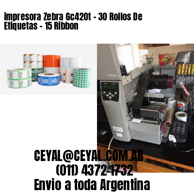 impresora Zebra Gc420t – 30 Rollos De Etiquetas – 15 Ribbon