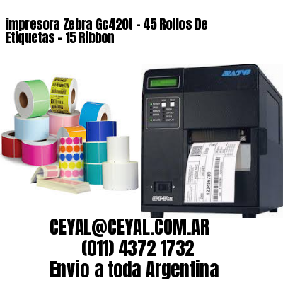 impresora Zebra Gc420t – 45 Rollos De Etiquetas – 15 Ribbon