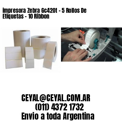 impresora Zebra Gc420t – 5 Rollos De Etiquetas – 10 Ribbon