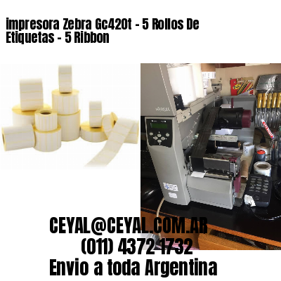 impresora Zebra Gc420t – 5 Rollos De Etiquetas – 5 Ribbon