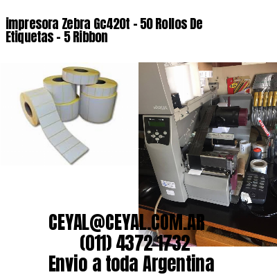 impresora Zebra Gc420t – 50 Rollos De Etiquetas – 5 Ribbon