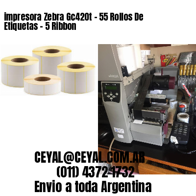 impresora Zebra Gc420t – 55 Rollos De Etiquetas – 5 Ribbon