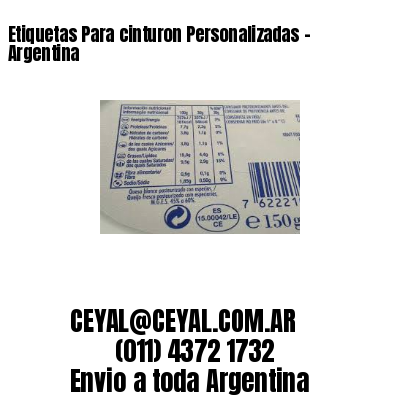 Etiquetas Para cinturon Personalizadas	– Argentina