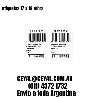 etiquetas 17 x 16 zebra
