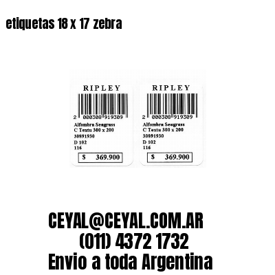 etiquetas 18 x 17 zebra