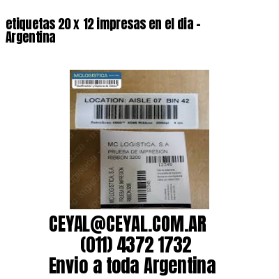 etiquetas 20 x 12 impresas en el dia – Argentina