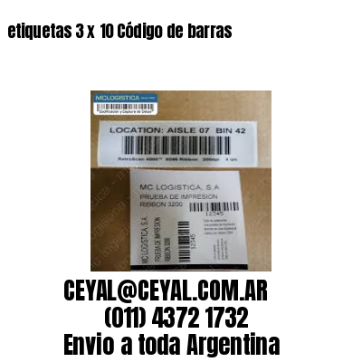 etiquetas 3 x 10 Código de barras