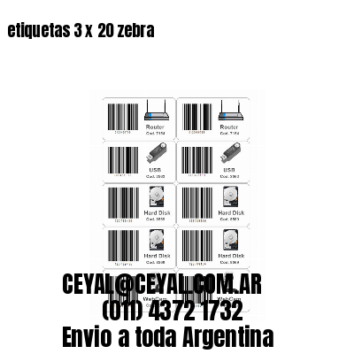 etiquetas 3 x 20 zebra