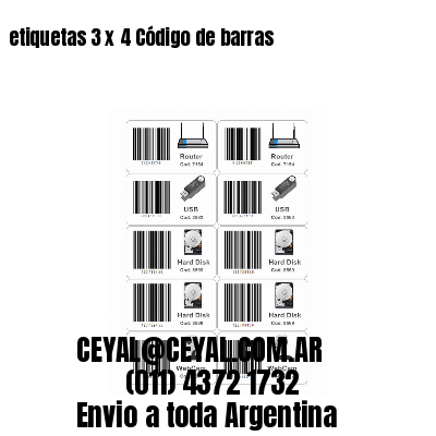etiquetas 3 x 4 Código de barras