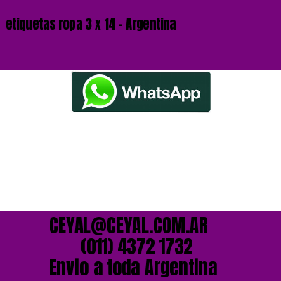 etiquetas ropa 3 x 14 – Argentina