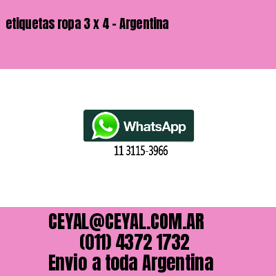 etiquetas ropa 3 x 4 – Argentina