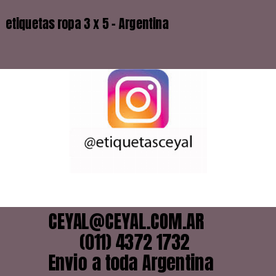 etiquetas ropa 3 x 5 – Argentina