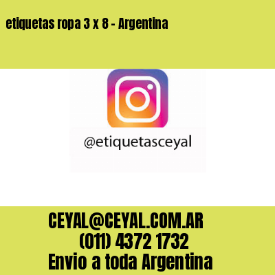 etiquetas ropa 3 x 8 – Argentina