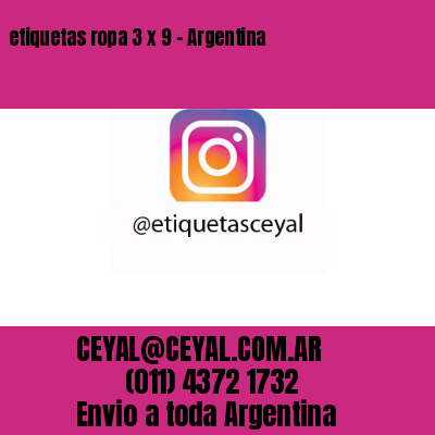 etiquetas ropa 3 x 9 – Argentina
