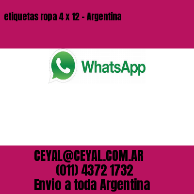 etiquetas ropa 4 x 12 – Argentina