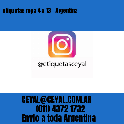 etiquetas ropa 4 x 13 – Argentina