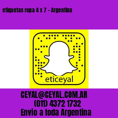 etiquetas ropa 4 x 7 – Argentina