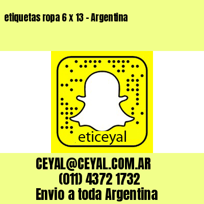etiquetas ropa 6 x 13 – Argentina