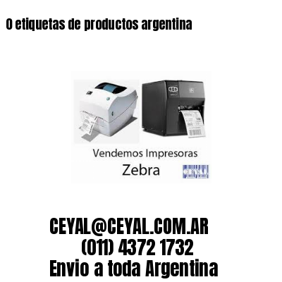 0 etiquetas de productos argentina