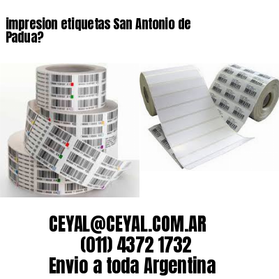impresion etiquetas San Antonio de Padua?