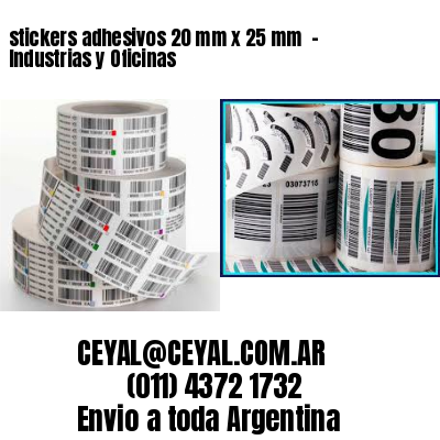 stickers adhesivos 20 mm x 25 mm  – Industrias y Oficinas