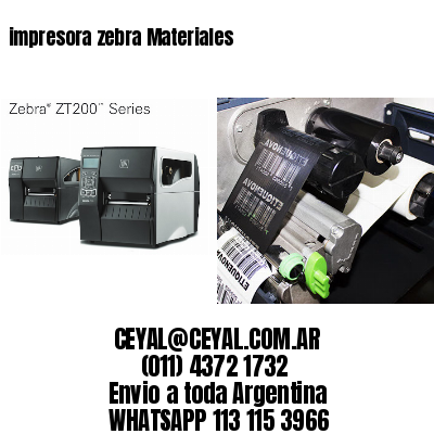 impresora zebra Materiales