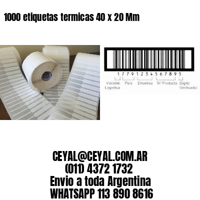 1000 etiquetas termicas 40 x 20 Mm