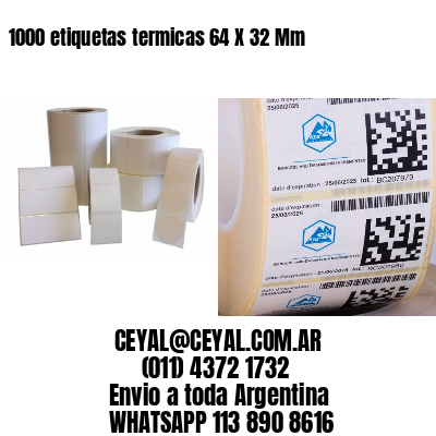 1000 etiquetas termicas 64 X 32 Mm