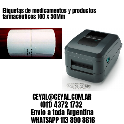 Etiquetas de medicamentos y productos farmacéuticos 100 x 50Mm