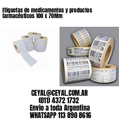 Etiquetas de medicamentos y productos farmacéuticos 100 x 70Mm