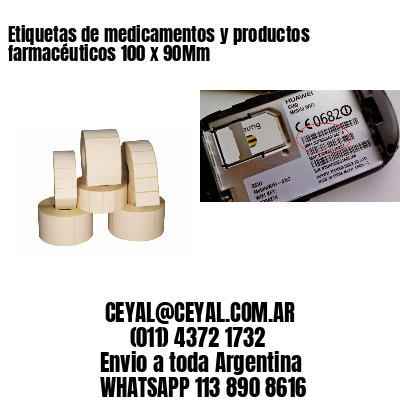 Etiquetas de medicamentos y productos farmacéuticos 100 x 90Mm
