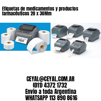 Etiquetas de medicamentos y productos farmacéuticos 20 x 30Mm