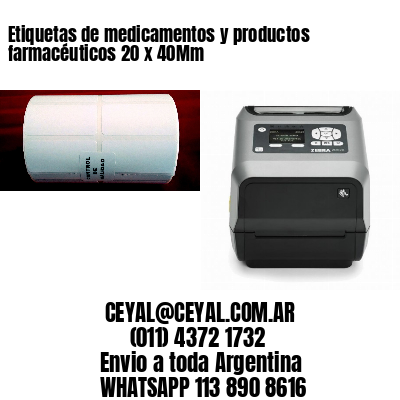 Etiquetas de medicamentos y productos farmacéuticos 20 x 40Mm