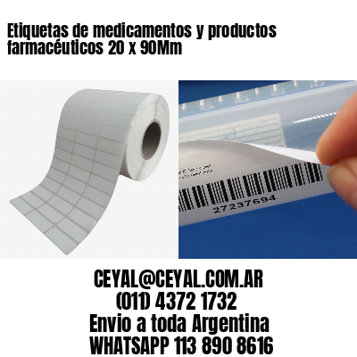 Etiquetas de medicamentos y productos farmacéuticos 20 x 90Mm