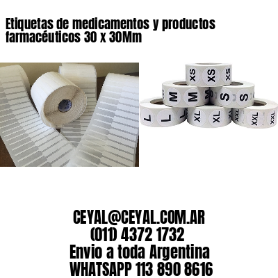 Etiquetas de medicamentos y productos farmacéuticos 30 x 30Mm