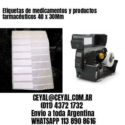 Etiquetas de medicamentos y productos farmacéuticos 40 x 30Mm