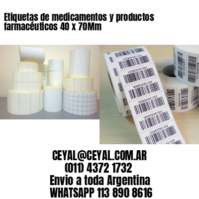 Etiquetas de medicamentos y productos farmacéuticos 40 x 70Mm