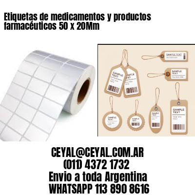 Etiquetas de medicamentos y productos farmacéuticos 50 x 20Mm