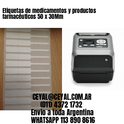 Etiquetas de medicamentos y productos farmacéuticos 50 x 30Mm