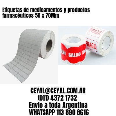 Etiquetas de medicamentos y productos farmacéuticos 50 x 70Mm