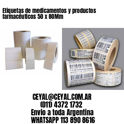 Etiquetas de medicamentos y productos farmacéuticos 50 x 80Mm